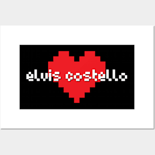 Elvis costello -> pixel art design Posters and Art